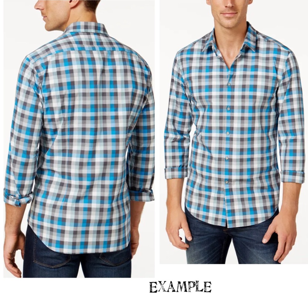 Hugo Boss Green Label by Hugo Boss Modern Fit Check Long Slv Shirt CHEST 38.5”